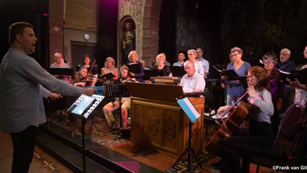 Generale Repetitie van Vocaal Ensemble Da Capo met medewerking van muzikanten. Foto: Frank van Gils